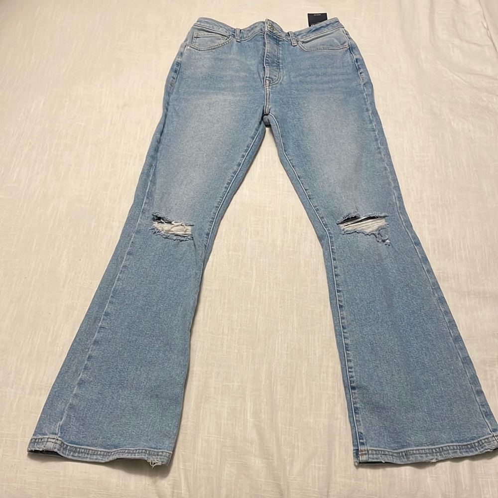 NWT Forever 21 Lightly Distressed Flare Jeans